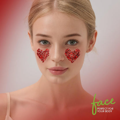 Teenitor Body Glitter, Red Body Glitter Gel, Hair Glitter, Face Glitter, 80g/2.8oz Red Glitter Gel for Face, Makeup, Hair, Eye