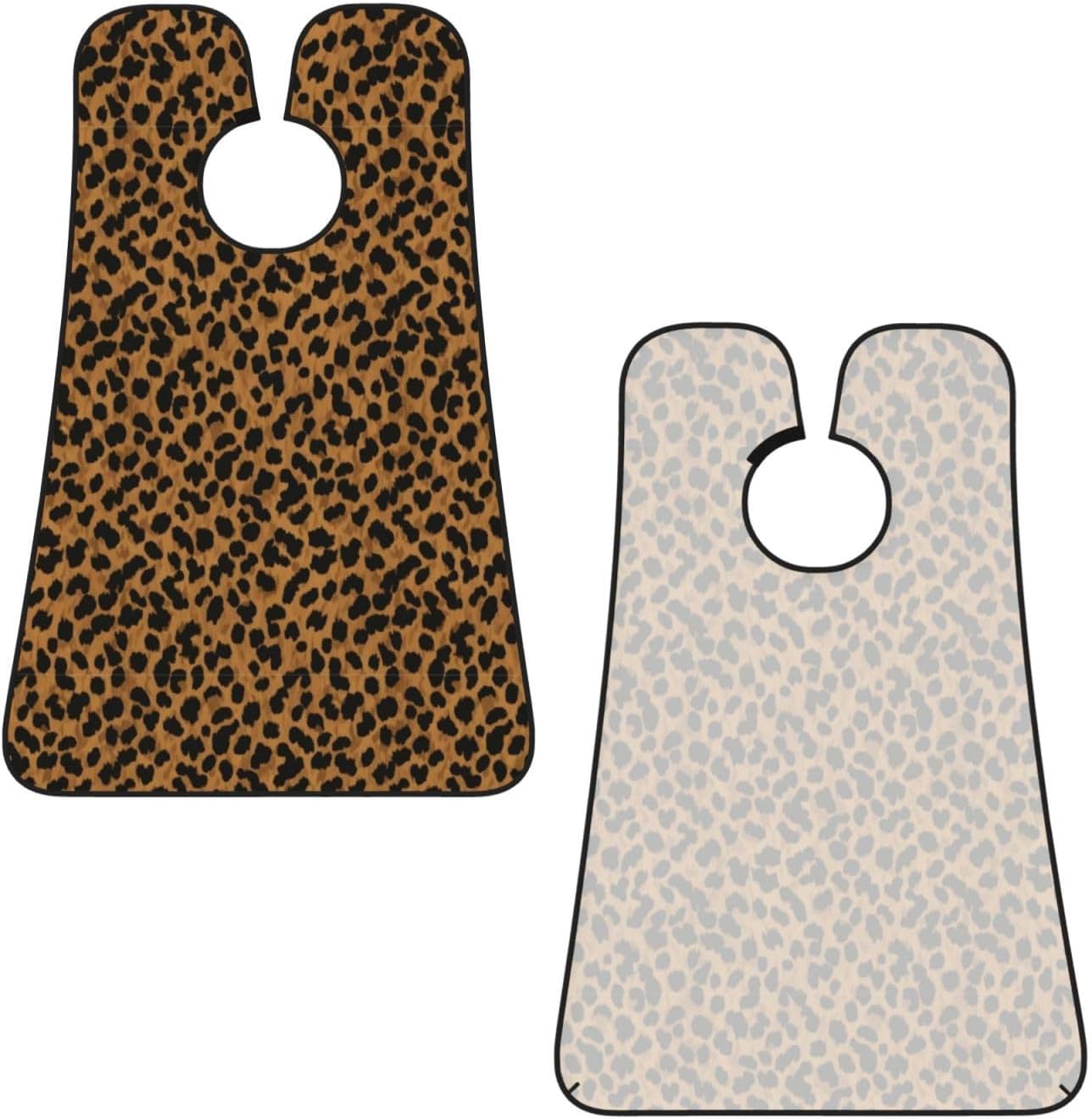 Stretchable Beard Cape, Non-Stick Hair Catcher for Trimming, Waterproof Grooming Apron, Wild Animal Leopard Print