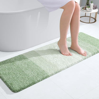 OLANLY Bathroom Runner Rugs 47x17, Extra Soft Absorbent Microfiber Bath Rugs, Rubber Backing, Quick Dry, Washable Bath Mats for Bathroom Floor, Tub and Shower, Home Decor Accessories, Sage Green