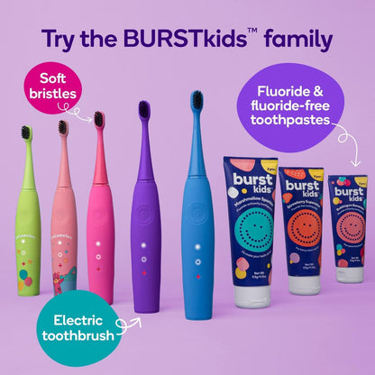 BURST Marshmallow Sparkle Kids Toothpaste with Fluoride (4oz) | Great Tasting | Flavored for Children & Toddlers | Anticavity | Dye Free & Vegan | Safe for Kids Ages 2+