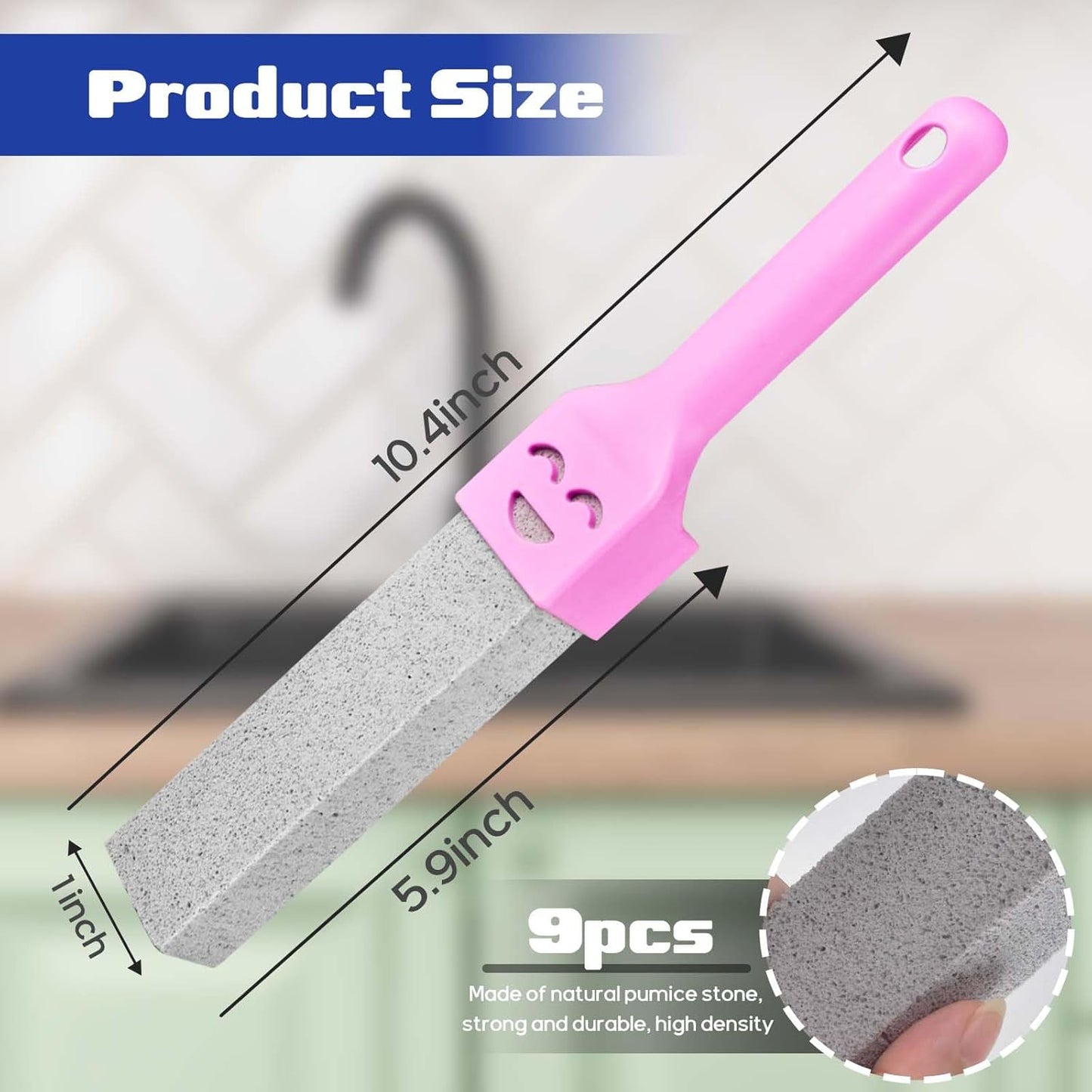 CONLI 8 Pack Pumice Stone Toilet Bowl Cleaner, Toilet Pumice Stone with Handle Remove Toilet Bowl Hard Water Rings Suitable for Cleaning Toilet Bathroom Kitchen Sink Grill