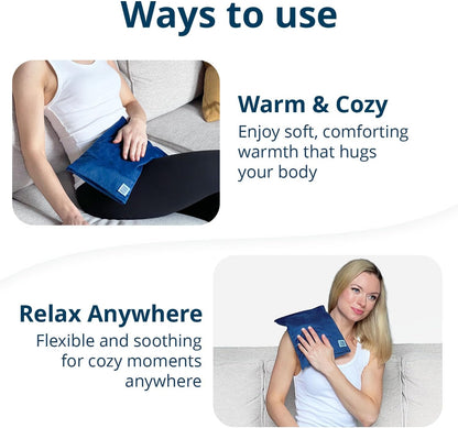 Microwave Heating Pad (with Removable Cover) – Weighted Microwavable Moist Heat Therapy Pad for Back, Neck, Shoulders, and Cramps – Portable, Reusable Cold or Warm Compress, 10" x 7", 2.5lbs