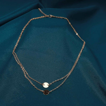 Boho Layered Sequins Pendant Necklace Coin Necklace Gold Necklace Disc Pendant Necklace Chain Circle Necklace Jewelry for Women