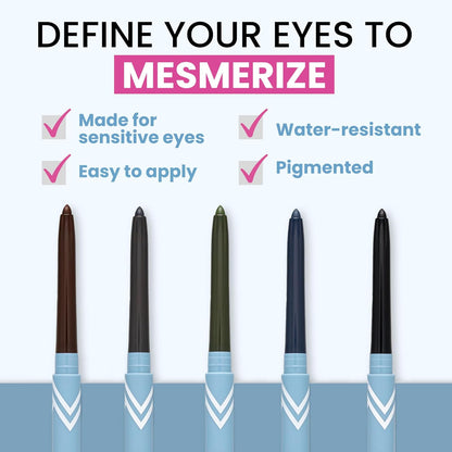 PrimeEyes Glide Eyeliner for Mature Women – Water-Resistant, Long-Stay and Mess-Proof – Gel Cream Texture, Discreet Sharpener and Effective Smudger (Sapphire (blue))