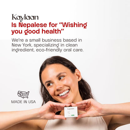 Kalyaan Kids Toothpaste Tablets with Fluoride | Whitening, Sensitivity Relief & Cavity Protection | Chewable, Plastic-Free, Travel-Friendly - Strawberry, 90 Count, Made in USA