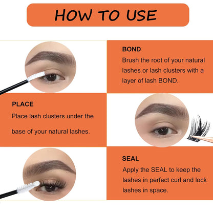 Eyelash Clusters Fluffy Lash Clusters Wispy Individual Lashes WideSpan Cluster Eyelash Extensions Natural Cluster Lashes Ultra-Thin Band (Magic-0.07D-Mix8-16)