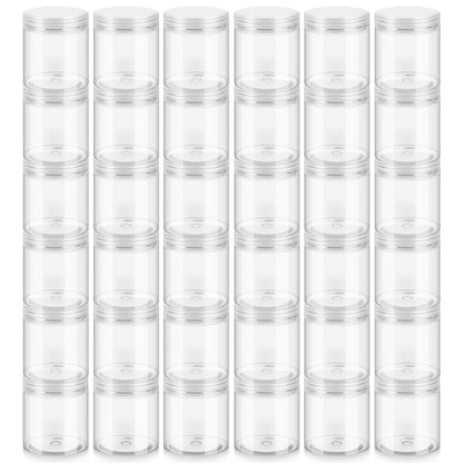 36 Pack 8oz Household Plastic Jars with Lids, BPA Free, Reusable, Refillable Transparent Cosmetic Containers for Bath Salts, Cosmetics, Powders, Beauty Product and Small Accessories, White
