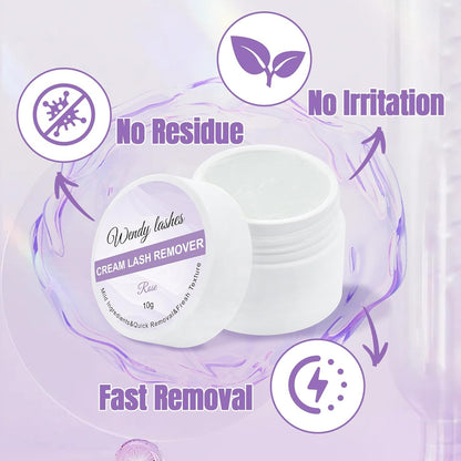 Wendy Lash Remover for Eyelash Extensions: Effectively Cluster Glue Remover Cream, Clear Rose