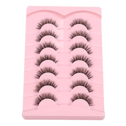 Lashes False Eyelashes 13MM Wispy Lashes Pack Fluffy Lash Strip EyeLashes with Thin Band C Curl Natural Lashes Fake Eyelash 7 Pair Siligli