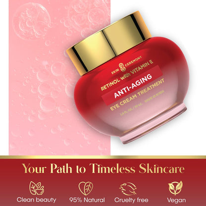 Retinol and Vitamin E Anti Aging Eye Cream - Provides Vital moisture to Eye Area - Helps reduce Puffines, Fine Lines & Crow's Feet - Skin Care Made in Korea - 1.0 FL.OZ.