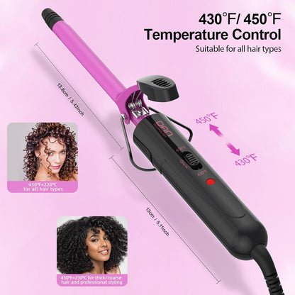 DAN Technology 1/2 Inch Curling Iron 13mm Small Ceramic Curling Wand with Adjustable Temperature Dual Voltage for Tight Curls Short Hair and Ringlets