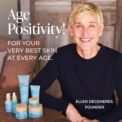 Kind Science by Ellen DeGeneres 2-Piece Skin Care Set with Micro Exfoliant & Firming Face Serum - Hyaluronic Acid Serum & Exfoliating Face Wash