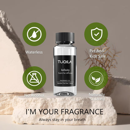 Luxury Waterless Diffuser Oil Infinity, Essential Scent Oil Usage Cold Air Waterless Diffuser, Scents Oils for Home Bottle120 ML Natural Flavour