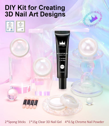 Chrome Nail Powder Pink White Powder for Nail Art Chrome for Art Home DIY