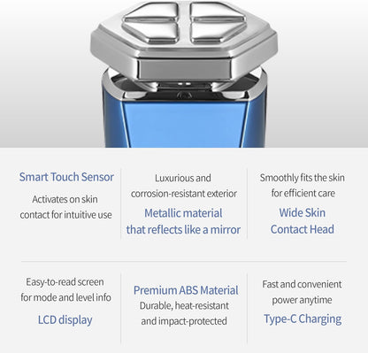 Facial Massager, Anti Aging Face and Neck Massage Tool for Skin Care (Blue)