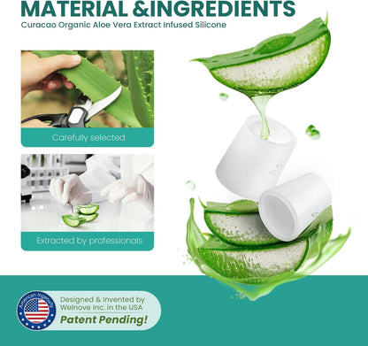 Welnove Pinky Toe Sleeves Protectors - 12-Pack Aloe Vera Extract Infused Silicone Toe Covers for Corns, Calluses, Blisters – Soft Gel Protector Toe Cushions for Pain Relief