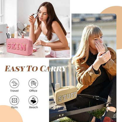 4pcs preppy makeup bags set,