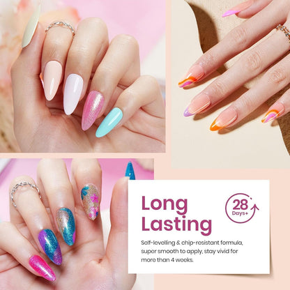 Beetles Fall Gel Nail Polish Set, 36 Colors Gel Polish Set Sparkle Red Pink Glitter Black Nail Kit Free Journey Collection with 3Pcs Base Top Coat Soak off Uv Gel Polish Manicure Kit