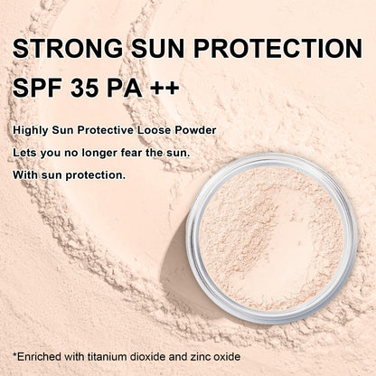 Mineral Setting Powder, SPF 35, Sunscreen Translucent Face Loose Blurring FinishingPowder, Sheer Coverage, Weightless and Oil Control. Extend Base Makeup (#01 Veil Translucent Setting Makeup)