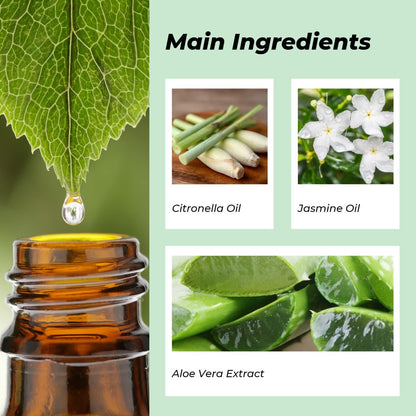 Benatu Jasmine Lemongrass Essential Oil Blend Spray for Body and Hair, Multi-Use Natural Scent Aromatherapy Room Mist for Pillow, Linen, Bedding, Fabric, Car 4 fl oz