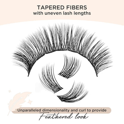 PopUp Lash Clusters, DIY Eyelash Extensions Mega Volume Individual Lashes Eyelash Clusters Extensions Wispy Lashes Cluster DIY at Home(703)