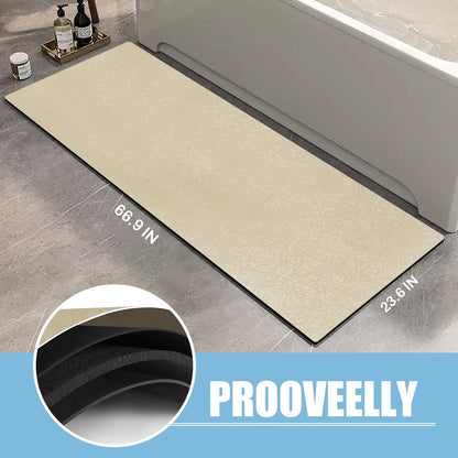 Diatomaceous Earth Bath mat Bathroom Rugs Super Absorbent Quick Dry Non Slip Bath Mat Thin Bathroom Floor Mats Fit Under Door-Shower Rug for in Front of Bathtub Shower, Coffee, 23.6"x66.9"