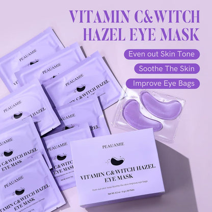 Under Eye Patches with Vitamin C and Witch Hazel Eye Mask for Dark Circles and Puffiness,Face Mask Skin Care Products 30 Pairs