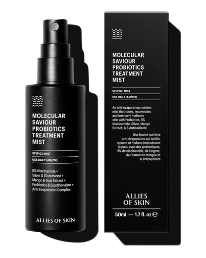 Allies of Skin Probiotic Face Mist | Toner Facial Mist to Minimize Pores | Probiotic Skincare for Moisture Retention | 5% Niacinamide for Glowy Skin | Travel Friendly (1.7 Fl Oz)