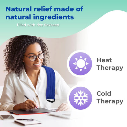 Microwavable Heating Pads for Lower Back, Neck, and Shoulder Pain Relief - Moist Microwave Heating Pad for Muscles and Joints - Microwave Hot Pack Heat Pad for Cramps -3 Heat Pack Blue