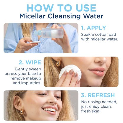 Tree of Life Beauty Micellar Cleansing Water (6.8fl oz) - Micellar Water Makeup Remover with Niacinamide, Vitamin B5, Glycerin - Eye Makeup Remover Liquid, No Rinse Needed