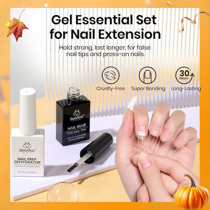 Beetles 9 In 1 Gel Nail Glue Nail Dehydrator Kit for Acrylic Nails Acid Free & Hema-Free Professional Dehydrator Prep for U V Gel Polish Long Lasting Led Lamp Required
