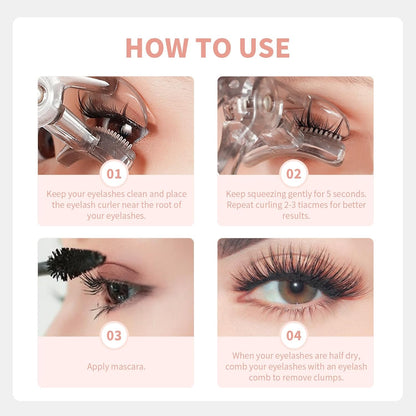 docolor Eyelash Curler with Eyelash Comb, Lash Curler with Silicone Refill Pads Suitable for all eye shapes Curl up to one day Easy to operate No Pinching or Pulling eyelash Eye Makeup Tool