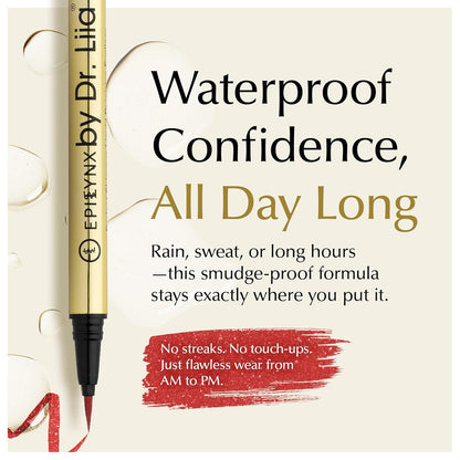 Waterproof Eyeliner - Smudge-Proof Liquid Eyeliner Pen with Precision Tip for Smooth, Long-Lasting Application - Vegan, Hypoallergenic & Gluten-Free Eye Liner - 2mL Shimmer Summer Red