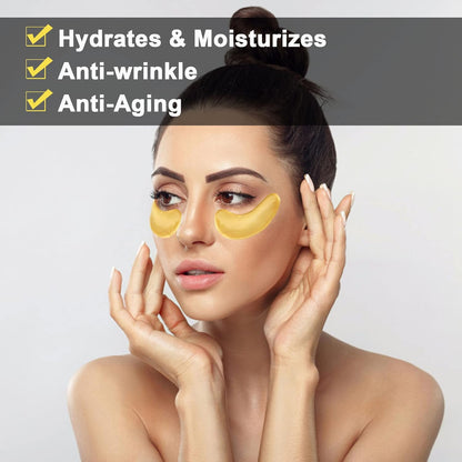 30 Pairs Eye Mask Set Collagen Crystal Eye Masks for Puffiness Eyes Treatments gel eye pads for Dark Circles, Eye Bags, Anti-Aging, Reduce Wrinkles, Firms Eye Gel Mask with Moisturer Essence