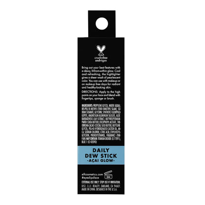 e.l.f. Cosmetics Daily Dew Stick, Cooling Highlighter Stick For Giving Skin A Radiant & Refreshed Glow, Acai Glow