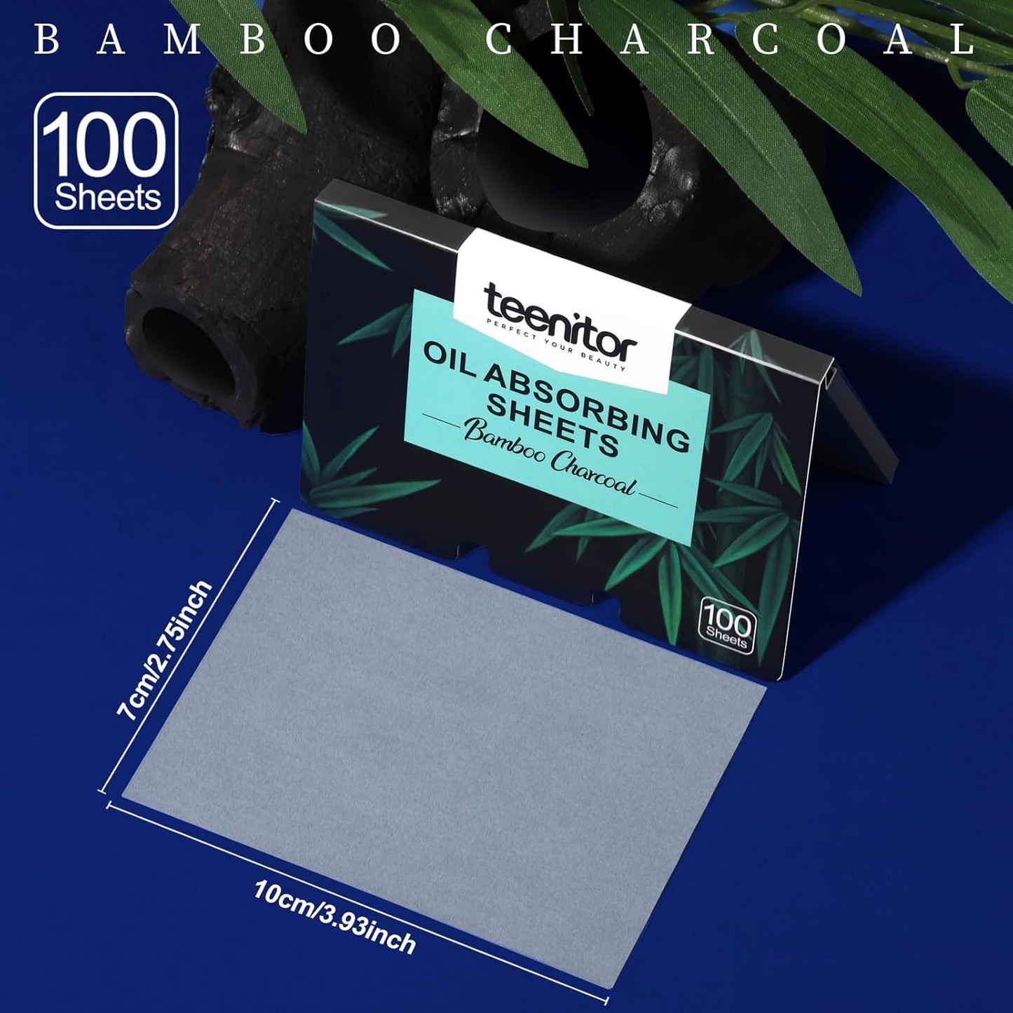 Teenitor 200 Counts Blotting Paper for Oily Skin, Face Oil Sheets with Bamboo Charcoal, Oil Blotting Sheets for Face Oil Absorbing Sheets for Face Men Women, Oil Control Film 3.93" x 2.75"