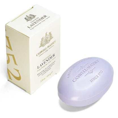 Caswell-Massey Lavender Natural Bar Soap for Women, Moisturizing Triple-Milled Body Soap for Bath, Face & Hands, Soothing Floral Scent, Plant-Based, Essential Oils, Cruelty-Free, Made in USA, 5.8 oz