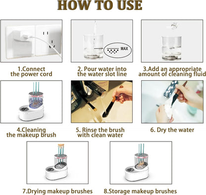 Vellura Makeup Brush Cleaner, Vellura Brush Cleaner, Machine with Makeup Brush, Dryer-Holder-Portable & Automatic, Clean Any Mess with One Click (1*PC)