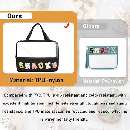 Chenille letter snacks bag zipper