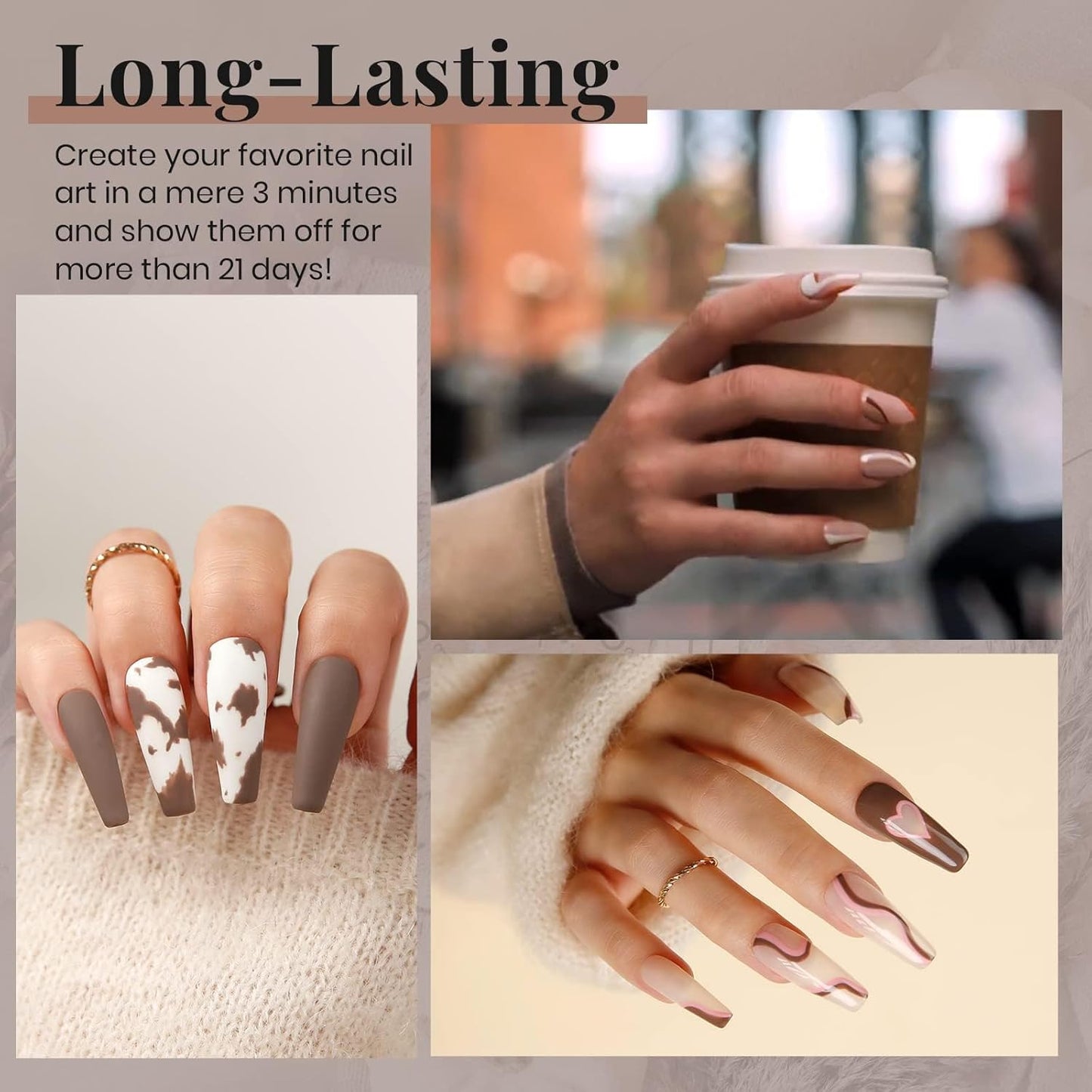 Beetles Brown Gel Nail Polish – 15ml Fall Dark Brown Gel Polish Gel Polish Soak Off Uv LED Nail Lamp Nail Art Manicure Gift for Women