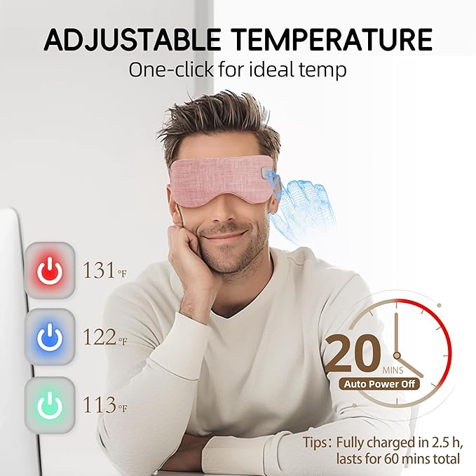 Graphene heated eye mask -