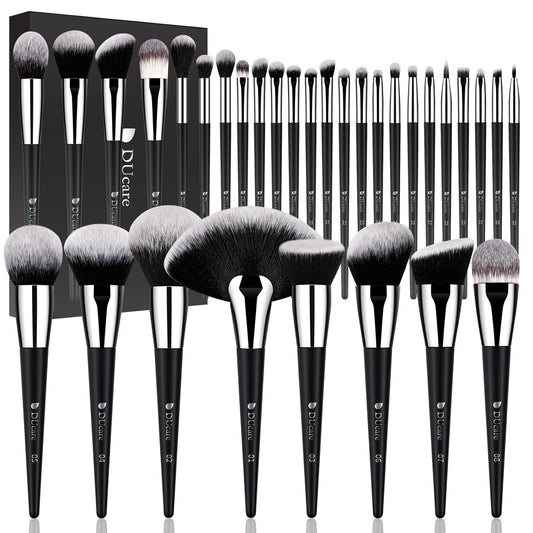 DUcare Makeup Brushes Set Professional 32Pcs Make up Brushes Premium Synthetic Kabuki Foundation Blending Face Powder Blush Concealers Eye Shadows