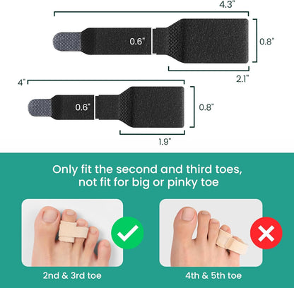 Welnove Hammer Toe Straightener - 8 Pack Broken Toe Wraps - Hammer Toe Corrector for Women - Toe Splints for Crooked Toes, Curled Toes, Bent Toes - (Multi-Size, Black)