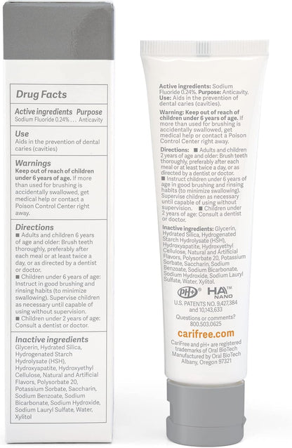CariFree Gel 1100, Citrus Flavored, Anti-Cavity Fluoride Toothpaste with Nano Hydroxyapatite for pH Neutralization, Cavity Prevention & Enamel Protection, Dentist Recommended, Dentist Developed