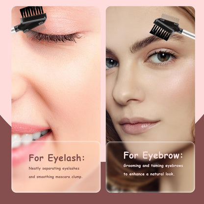 Metal Eyelash Comb Separator Eye Brow Brush Comb Resuable Double-Sided Eyebrow Brush Eye Brow Makeup Brushes Eyes Lash Combs for Eyelashes Extension (Nylon)