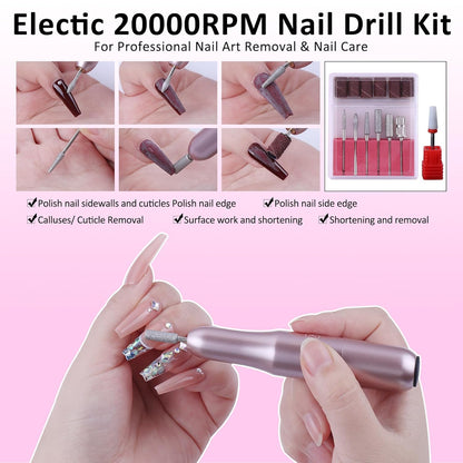 Acrylic Nail Kit with Everything: Beginners Set with Drill - Professional Acrylic Powder Glitter Monomer False Tips Top Base Coat Starter Kit - Full Decorations Nail Supplies for Nail Extensions Gift