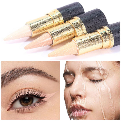 Kaely 2Pcs Bright Nude Gel Eyeliner for Waterline, Natural Cream Eye Liner Waterproof Smudge Proof, Matte Pencil Eyeliner Eyeshadow Stick, Brighten Eye Makeup, Vegan & Cruelty-Free