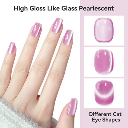Cat Eye Gel Polish Moonlight 12ML, Magnetic Cateye Shiny Holographic Nail Polish for Nail Art 1PCS