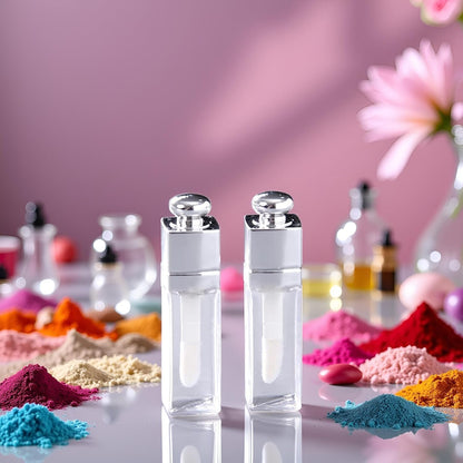 2Pcs Empty Lip Gloss Tubes, 3ml Clear Lip Gloss Tubes with Wand, Refillable Lip Balm Gloss Containers for DIY Makeup Lipgloss Making Kit