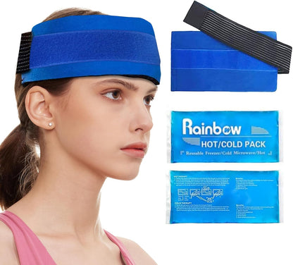 Reusable Hot and Cold Packs for Injuries, 2 Flexible Gel Ice Pack Cold Hot Compress for Joint Pain, Muscle Soreness, Tension Headache, Adjustable Therapy Wrap for Knees, Back, Shoulders, Arms and Legs